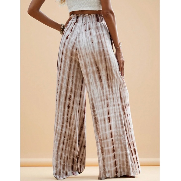 Boho Tie Dye High Waisted Wide leg Lounge Palazzo Pants - Picture 10 of 10